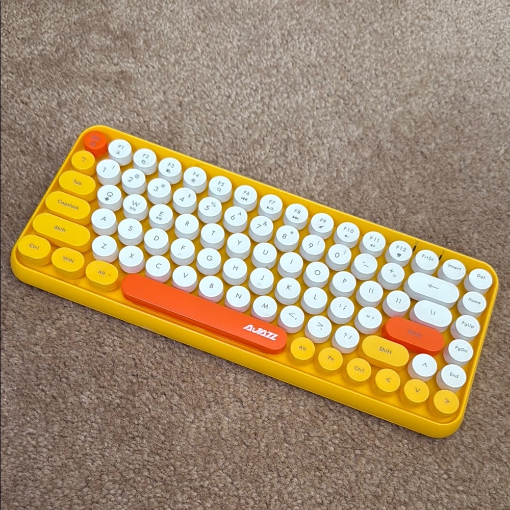 AJAZZ Yellow and White Bluetooth Keyboard